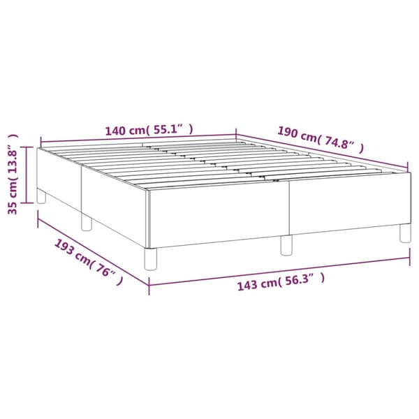 sengeramme uden madras 140x190 cm stof cremefarvet
