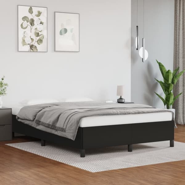 sengeramme 140x200 cm kunstlæder sort