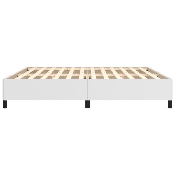 sengeramme 200x200 cm kunstlæder hvid