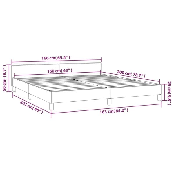sengeramme uden madras 160x200 cm stof sort