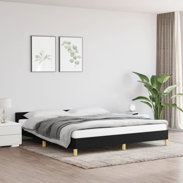sengeramme uden madras 160x200 cm stof sort