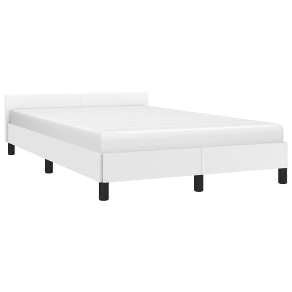 sengeramme med sengegavl 120x200 cm kunstlæder hvid