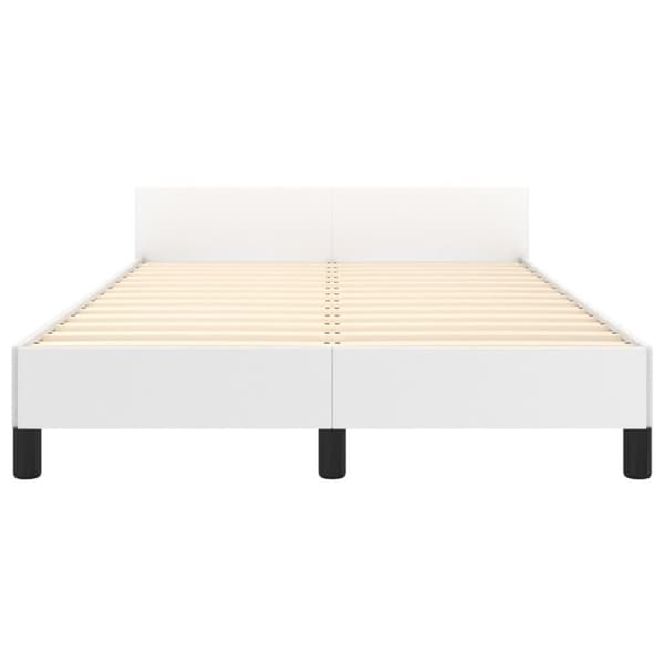 sengeramme med sengegavl 120x200 cm kunstlæder hvid