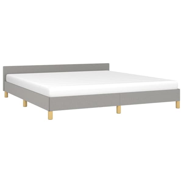 sengeramme med sengegavl 180x200 cm stof lysegrå