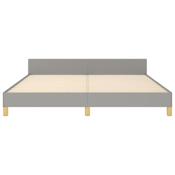 sengeramme med sengegavl 180x200 cm stof lysegrå