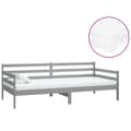 Miniatyrbillede 2 af 10: daybed med madras 90x200 cm massivt fyrretræ grå