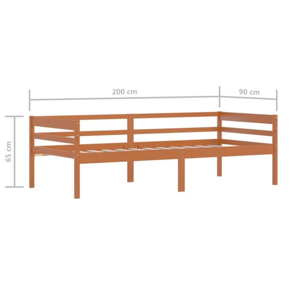 Sängram honungsbrun massiv furu 90x200 cm