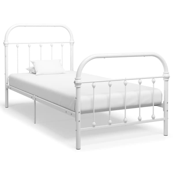 sengestel 100 x 200 cm metal hvid