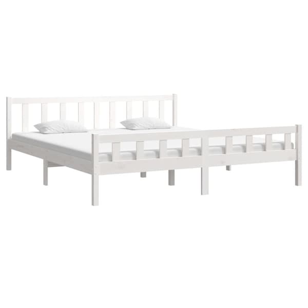 sengeramme 160x200 cm massivt træ hvid