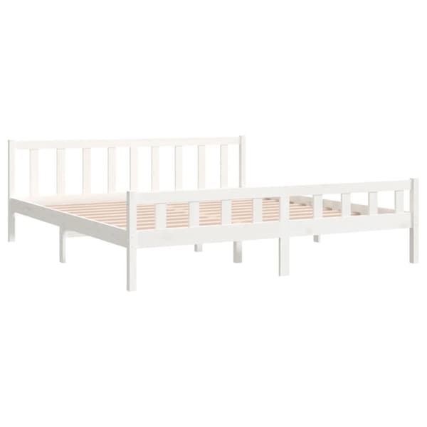 sengeramme 160x200 cm massivt træ hvid