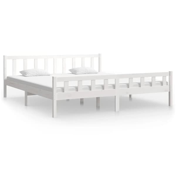 sengeramme 160x200 cm massivt træ hvid