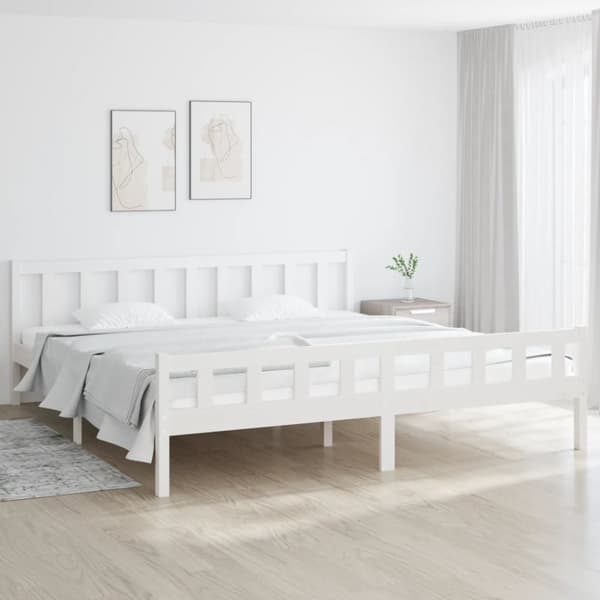sengeramme 160x200 cm massivt træ hvid