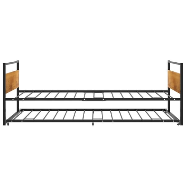 Ulosvedettävä sängynrunko musta metalli 90x200 cm