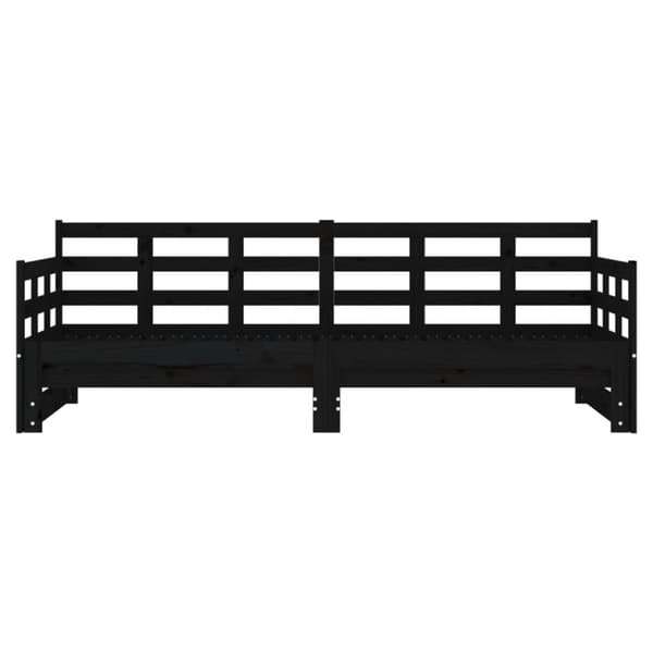 Bäddsoffa svart massiv furu 2x(80x200) cm