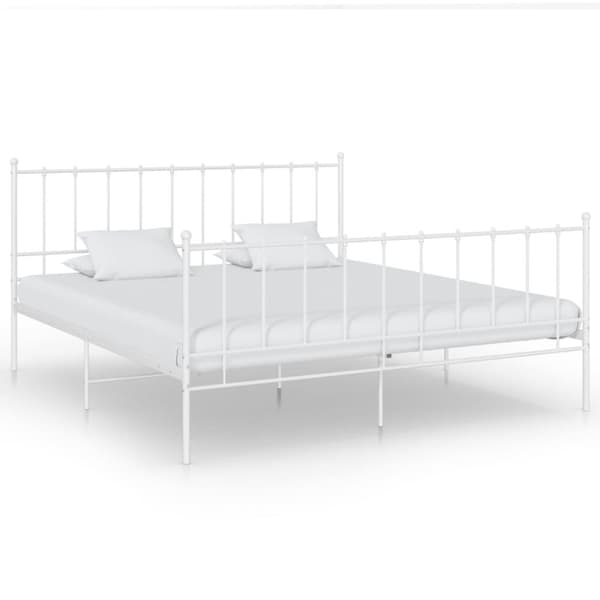 sengestel 140x200 cm metal hvid