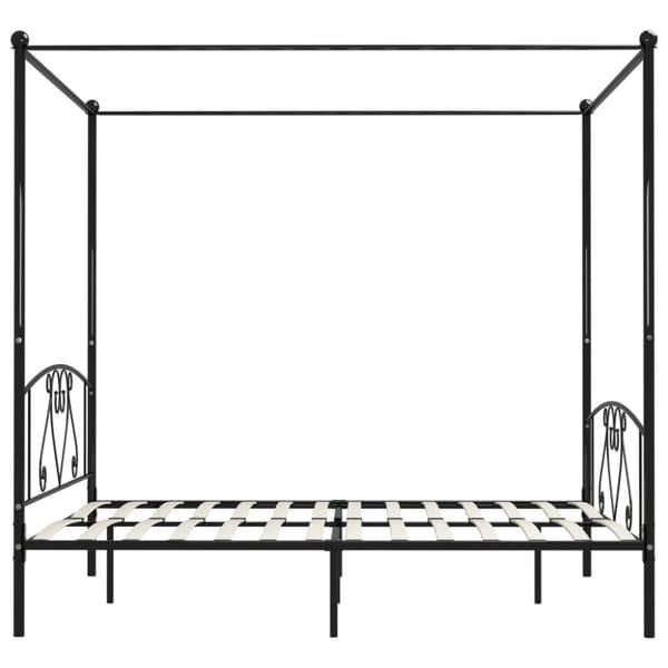 Sängyn runko, musta, metalli, 200 x 200 cm