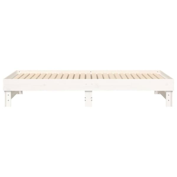 Sohvasänky ulosvedettävä valkoinen 2x (90x200) cm täysi mänty