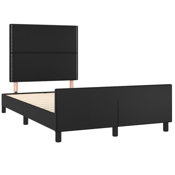 Sängram med huvudgavel svart 120x200 cm konstläder