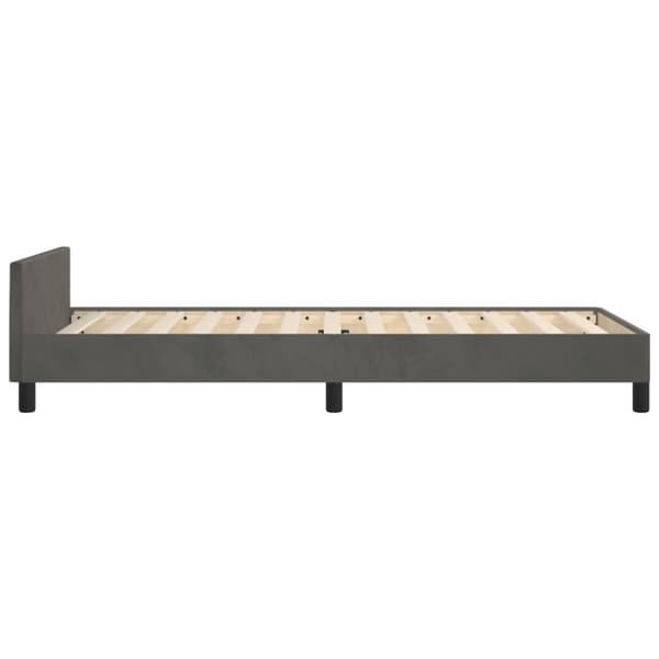 sengeramme med sengegavl 90x200 cm fløjl mørkegrå