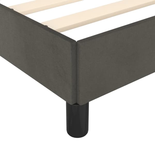sengeramme med sengegavl 90x200 cm fløjl mørkegrå