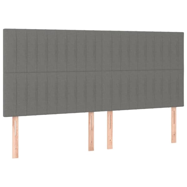 kontinentalseng med madras 200x200 cm stof mørkegrå