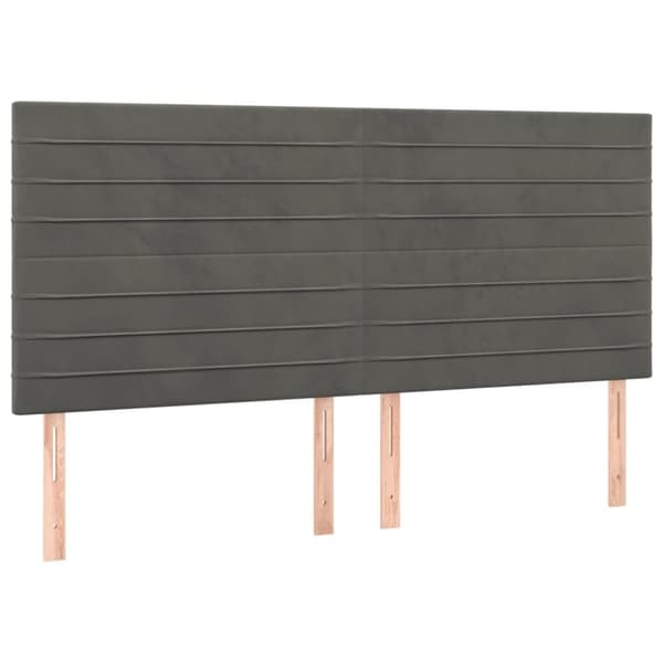 kontinentalseng med madras 200x200 cm fløjl mørkegrå