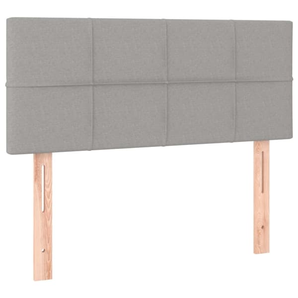 Ramsäng med madrass ljusgrå 80x200 cm tyg