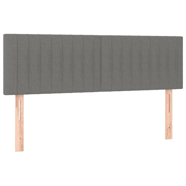 Ramsäng med madrass mörkgrå 140x190 cm tyg