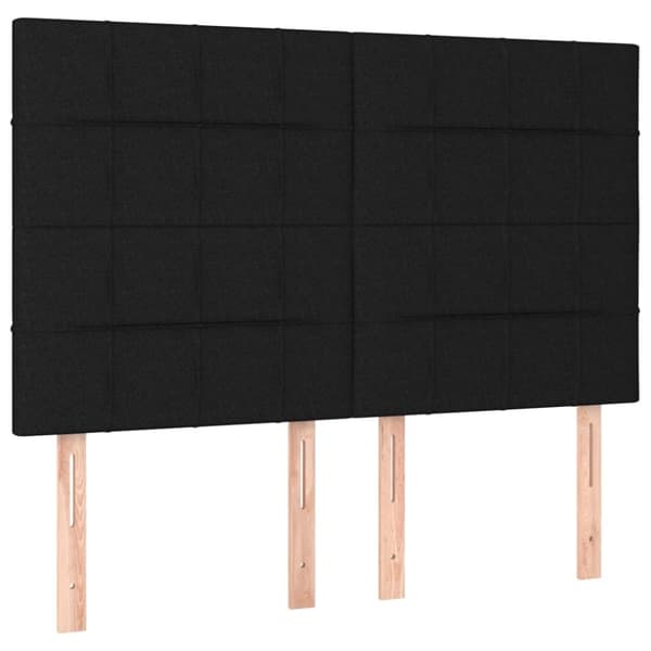 Ramsäng med madrass svart 140x190 cm tyg