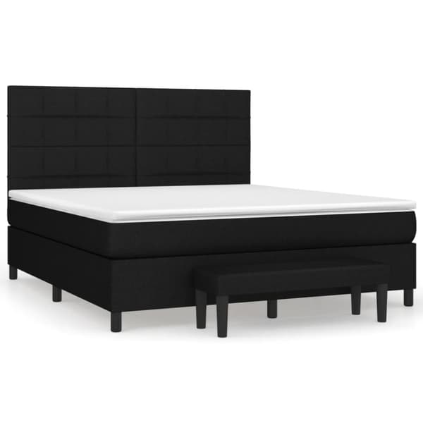 kontinentalseng med madras 160x200 cm stof sort