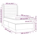 Miniatyrbillede 7 af 7: kontinentalseng med madras 100x200 cm fløjl mørkegrå