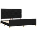 Miniatyrbillede 4 af 10: sengeramme med sengegavl 180x200 cm stof sort