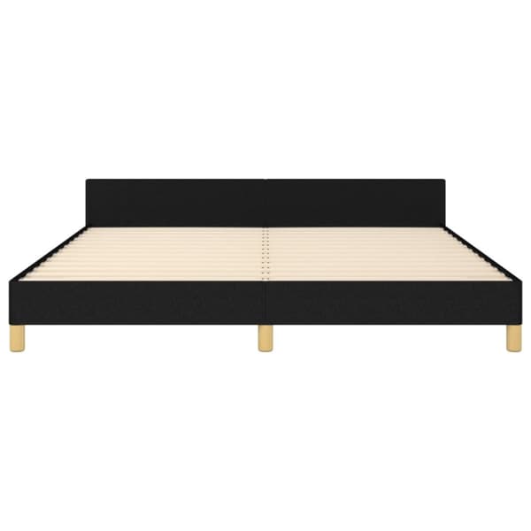 sengeramme med sengegavl 180x200 cm stof sort