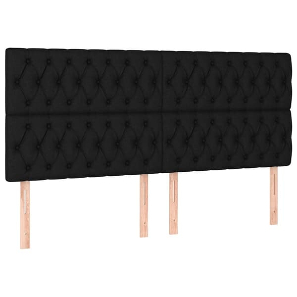 sengeramme med sengegavl 180x200 cm stof sort