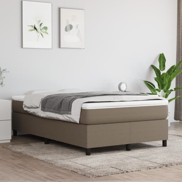 Mannermainen sänky patjalla, taupe, kangas, 120x200 cm