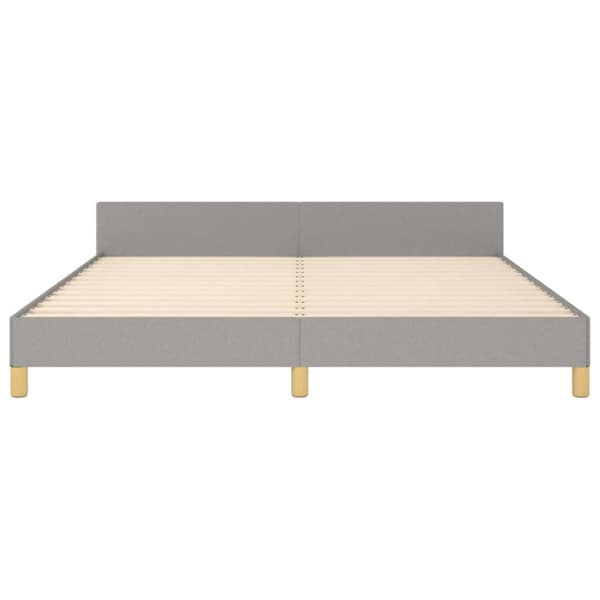 sengeramme med sengegavl 180x200 cm stof lysegrå