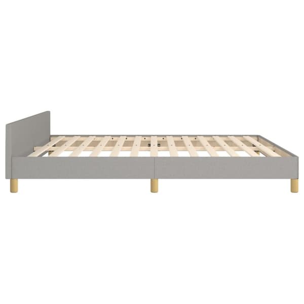 sengeramme med sengegavl 180x200 cm stof lysegrå