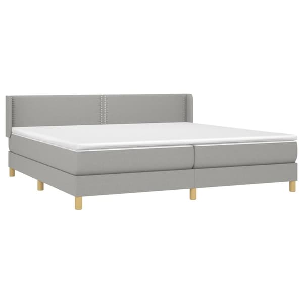 Ramsäng med madrass ljusgrå 200x200 cm tyg