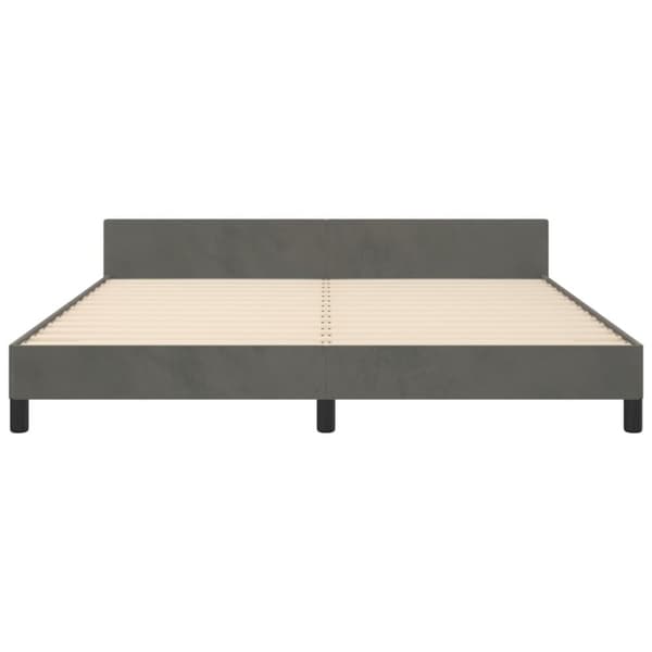 sengeramme med sengegavl 180x200 cm fløjl mørkegrå