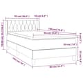 Miniatyrbillede 7 af 7: kontinentalseng med madras 90x190 cm stof sort