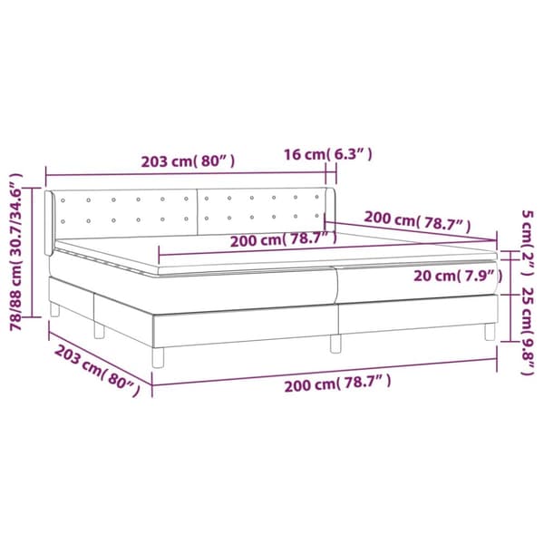 kontinentalseng med madras 200x200 cm kunstlæder hvid