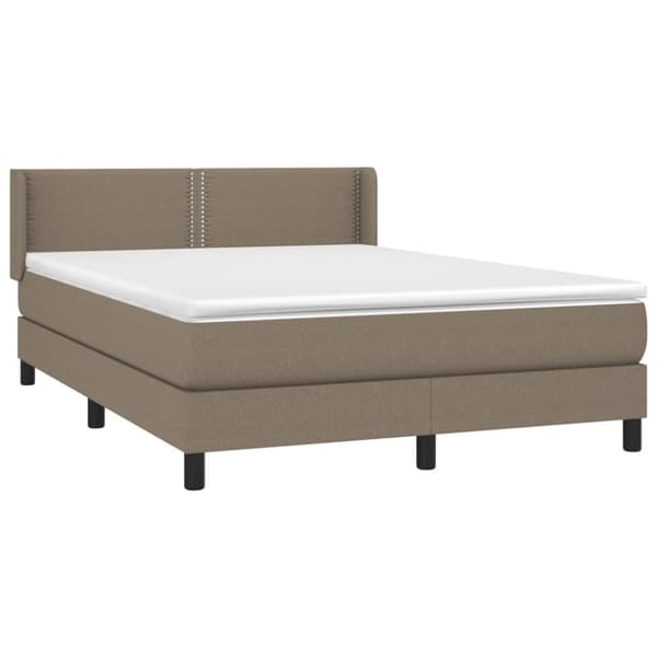 Ramsäng med madrass taupe 140x200 cm tyg