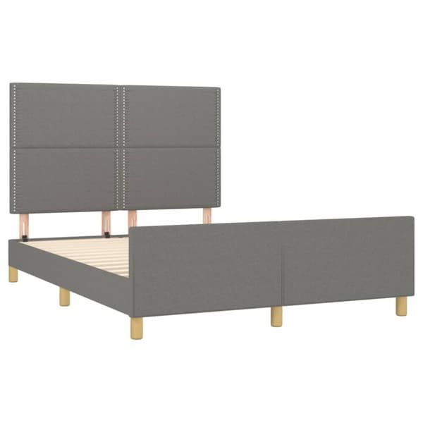 sengeramme med sengegavl 140x200 cm stof mørkegrå