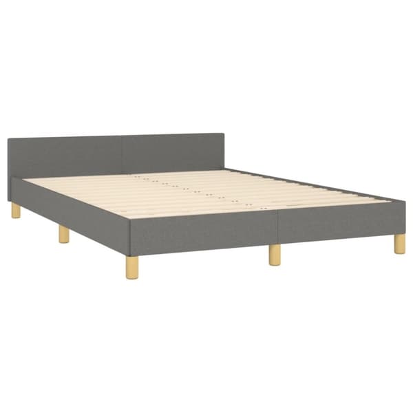 sengeramme med sengegavl 140x200 cm stof mørkegrå