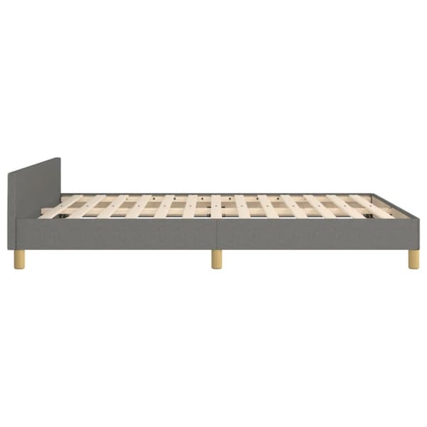 sengeramme med sengegavl 140x200 cm stof mørkegrå