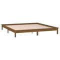 Pikkukuva 6 / 10: Sängynrunko LED-valoilla hunajanruskea 140x190 cm täysi puu