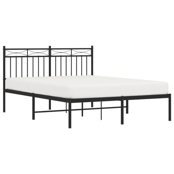 sengeramme med sengegavl 140x200 cm metal sort