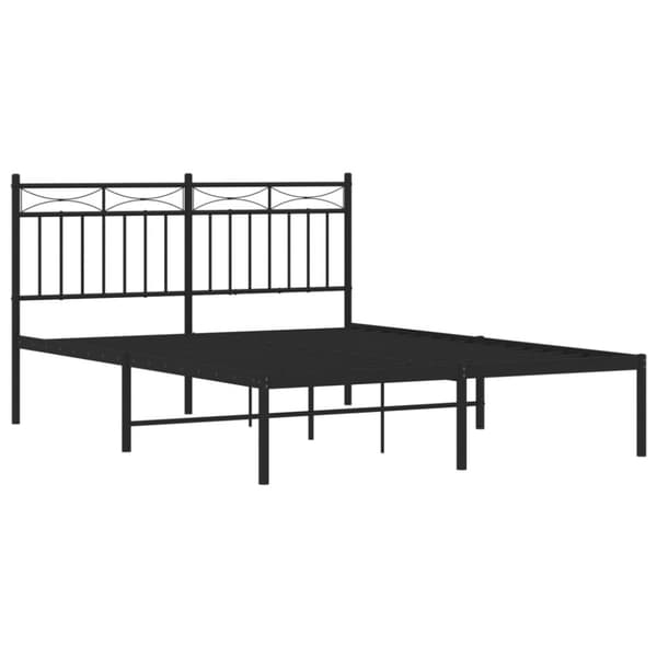 sengeramme med sengegavl 140x200 cm metal sort