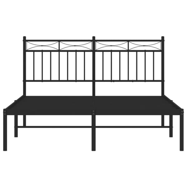 sengeramme med sengegavl 140x200 cm metal sort