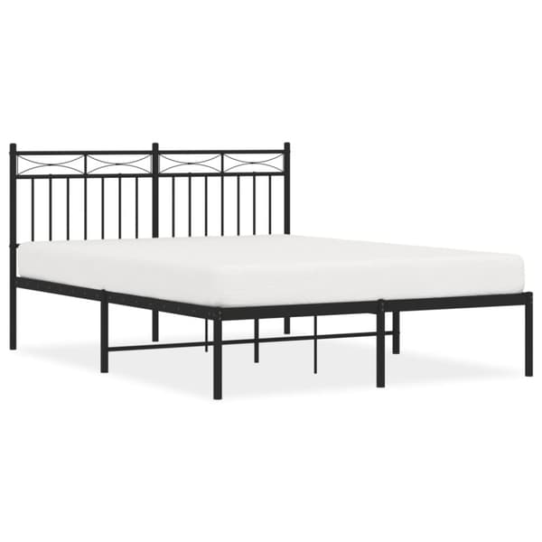 sengeramme med sengegavl 140x200 cm metal sort